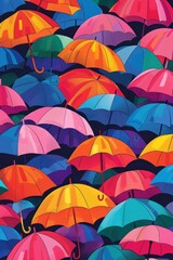 Fototapeta na wymiar Colorful umbrella on contrast background backgrounds outdoors line.