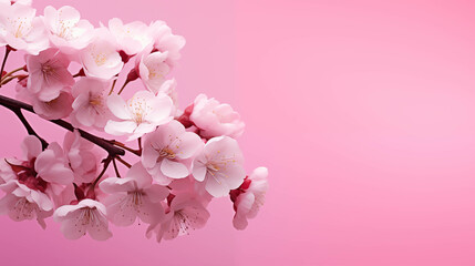 Image of bright pink flowers with space for text.