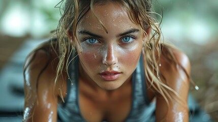 A woman doing high-intensity interval training (HIIT) at home, maximizing calorie burn and cardiovascular fitness in short bursts.