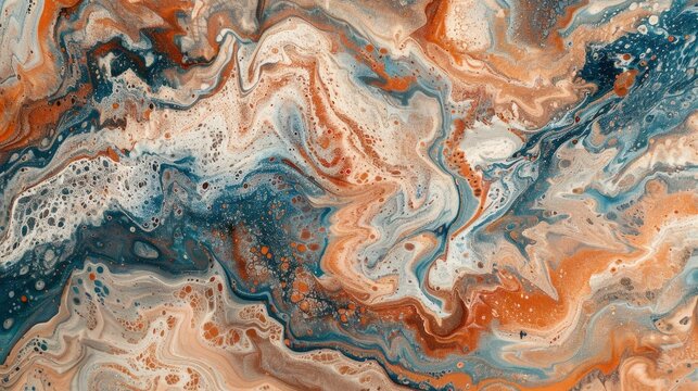 Abstract fluid art in peach, brown and blue colors with swirling patterns reminiscent of the Grand Canyon's canyon walls, Wallpaper Pictures, Background Hd