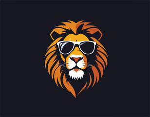 Stylized Lion Wearing Glasses Esport Logo Illustrations Collection
