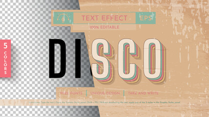 5 Music 80s Editable Text Effects, Graphic Styles