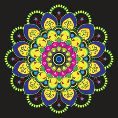 This is simple and vector Colorful mandala background and it is editable.