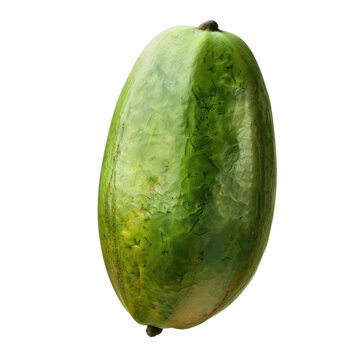 Green maradol papaya,  isolate on transparent png.