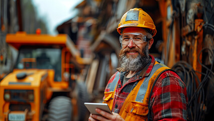 portrait of a worker on a construction site