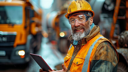 portrait of a worker on a construction site