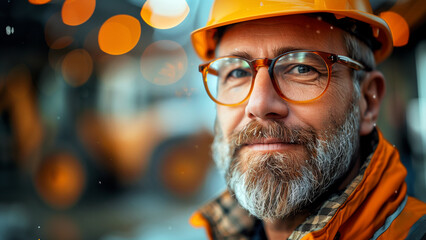 portrait of a worker on a construction site