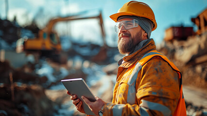 portrait of a worker on a construction site