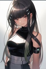 Anime girl with black hair