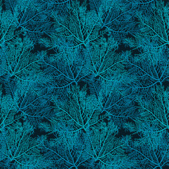 Gelidium or Chaetangium algae, vector seamless pattern