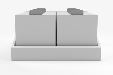 Product Display Tray With Packaging Mock Up, PDQ Display Mock UP, 3D Rendered.