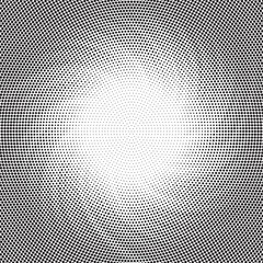 Halftone gradient sun rays pattern. abstract halftone vector dots background. monochrome dots pattern. pop art, comic small dots. star rays halftone poster. shine, explosion. sunrise rays background.