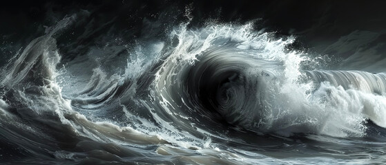 A surreal close-up of a wave within a wave