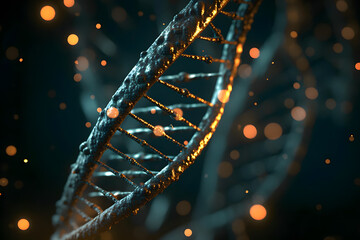 DNA Samples: Ethereal Glow of Golden & Silver Strands in DNA Profile
