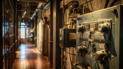 A large green machine with the letters S and T on it