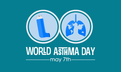 World Asthma Day health awareness vector illustration. Disease prevention vector template for banner, card, background. - obrazy, fototapety, plakaty