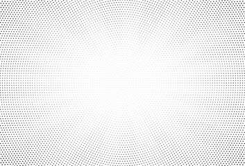 Halftone gradient sun rays pattern. abstract halftone vector dots background. monochrome dots pattern. pop art, comic small dots. star rays halftone poster. shine, explosion. sunrise rays background.
