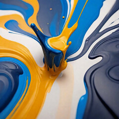 paint pour effect illustration,very dynamic and colourful,yellow,blue,white,fantastic for backgrounds,great texture
 - obrazy, fototapety, plakaty