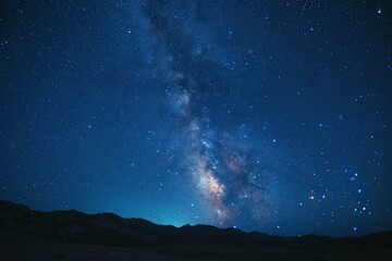 b'Amazing view of the night sky full of stars and a bright milky way' - obrazy, fototapety, plakaty