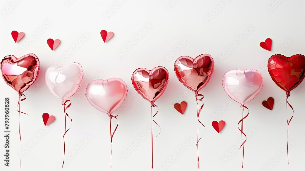 Poster capture the essence of valentine s day with a charming background displaying an array of red and pin