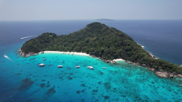 Aerial view of Similan island in Phang Nga, Thailand