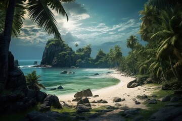Fantasy Tropical beach landscape outdoors tropical.