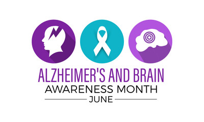 Alzheimer's and Brain awareness month health awareness vector illustration. Disease prevention vector template for banner, card, background.