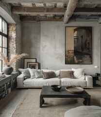 b'Modern industrial living room interior design'