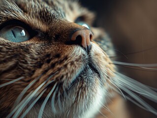 Close Up of Cats Face With Blue Eyes