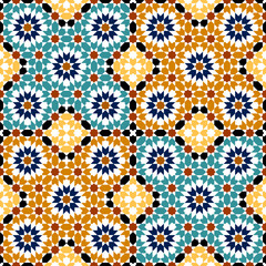 Seamless arabic geometric ornament based on traditional arabic art. Muslim mosaic. Girih style.