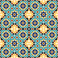 Seamless arabic geometric ornament based on traditional arabic art. Muslim mosaic. Girih style.