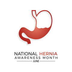 Obraz premium National Hernia awareness month health awareness vector illustration. Disease prevention vector template for banner, card, background.
