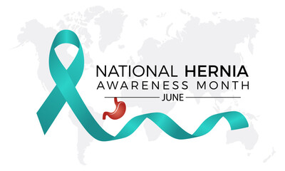 National Hernia awareness month health awareness vector illustration. Disease prevention vector template for banner, card, background.