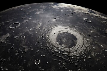 b"Realistic render of the Moon's surface showing craters and mountains"