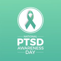 National PTSD Awareness Day health awareness vector illustration. Disease prevention vector template for banner, card, background.