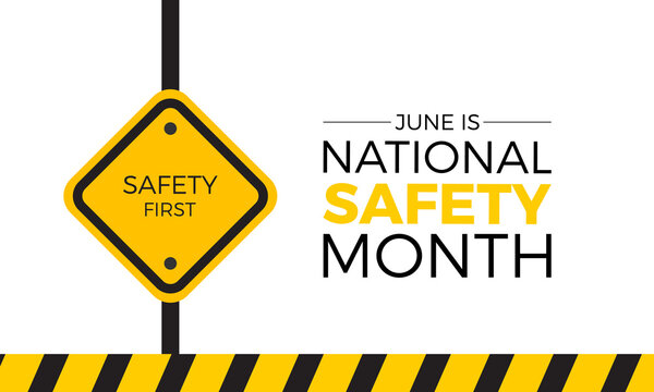 National Safety Month emergency awareness vector illustration. Accident safety prevention vector template for banner, card, background.