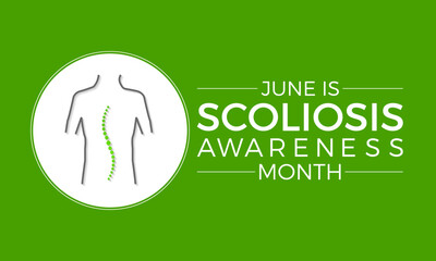 Scoliosis Awareness Month health awareness vector illustration. Disease prevention vector template for banner, card, background.