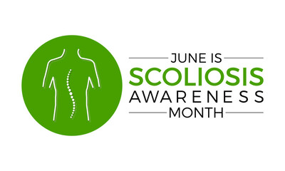Scoliosis Awareness Month health awareness vector illustration. Disease prevention vector template for banner, card, background.