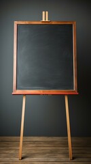 b'Blackboard easel with wooden frame'