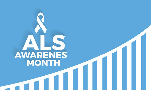 ALS (Amyotrophic lateral sclerosis) awareness month health awareness vector illustration. Disease prevention vector template for banner, card, background.