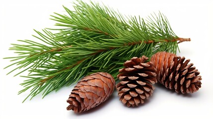 b'Pine cones and pine leaves'