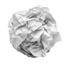 Scrunched up ball of paper isolate on transparent png.
