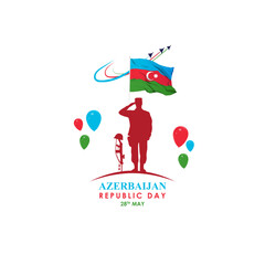 Vector illustration of Azerbaijan Republic Day social media feed template