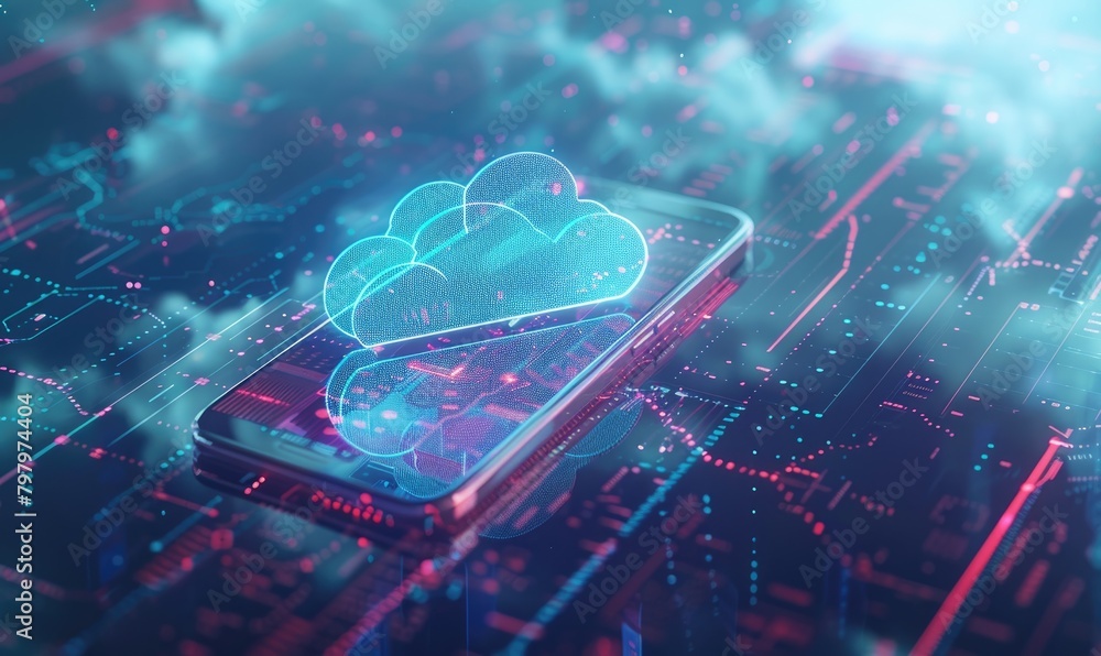 Poster abstract visualization of cloud data concept