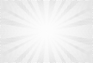 Halftone gradient sun rays pattern. Abstract halftone vector dots background. monochrome dots pattern. Vector background in comic book style with sunburst rays and halftone. Retro pop art design.	
