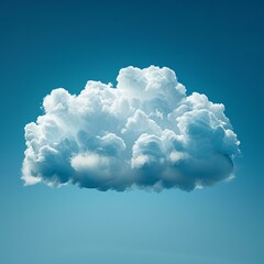 b'Fluffy white cloud floating in a blue sky'