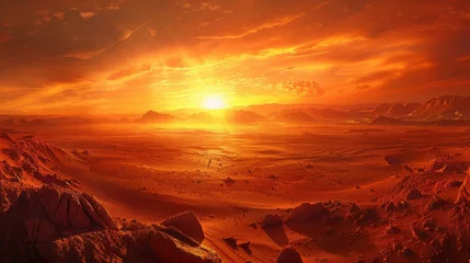 Foto op Aluminium b'Red sky over the desert' © Adobe Contributor