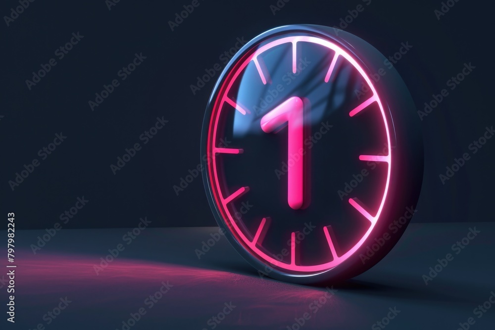 Poster a clock with a red light on it. perfect for time management concepts