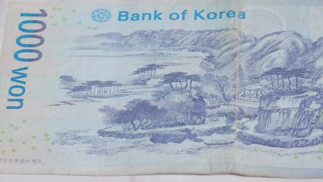 1000 thousand korean won currency bill money banknote 1
