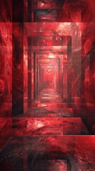 Red and black futuristic sci-fi corridor